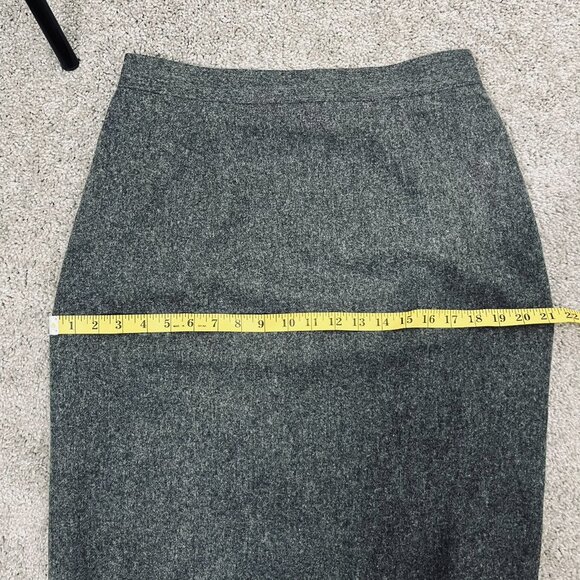 Vintage Sag Harbor Gray Wool Blend Midi Y2K Pencil Skirt Sz. 14 - Picture 10 of 12